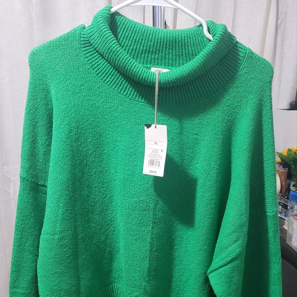 Green sweater, extra large, a new day